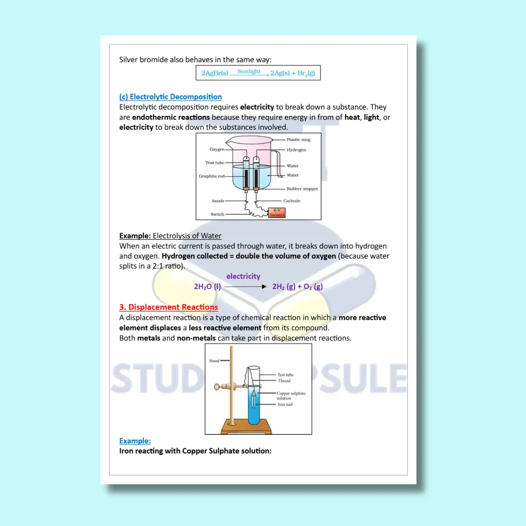 Class 10 Science | Types of Chemical Reactions