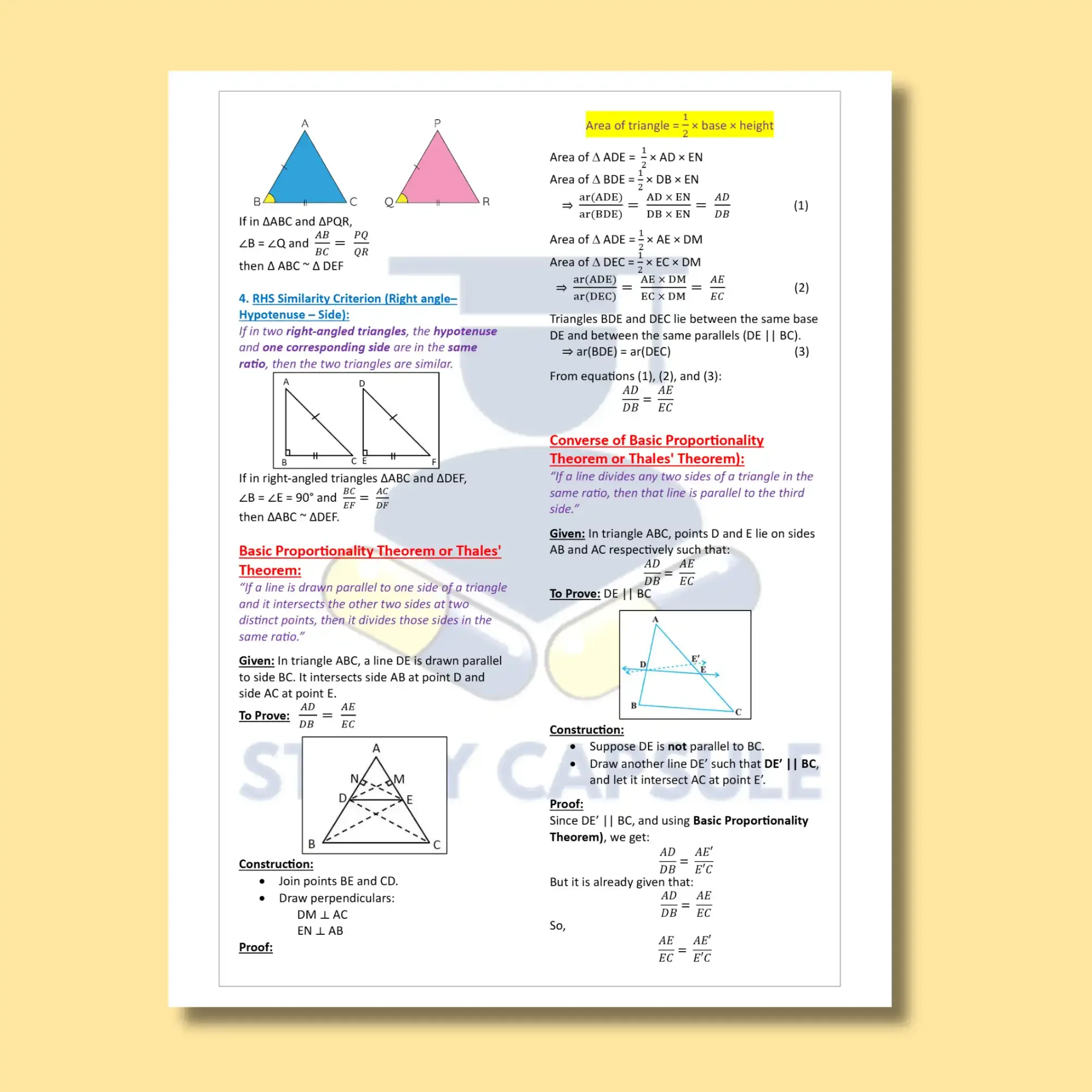 CBSE Class 10 Maths Formula Sheet | 2026-27 | Digital E-book (PDF)