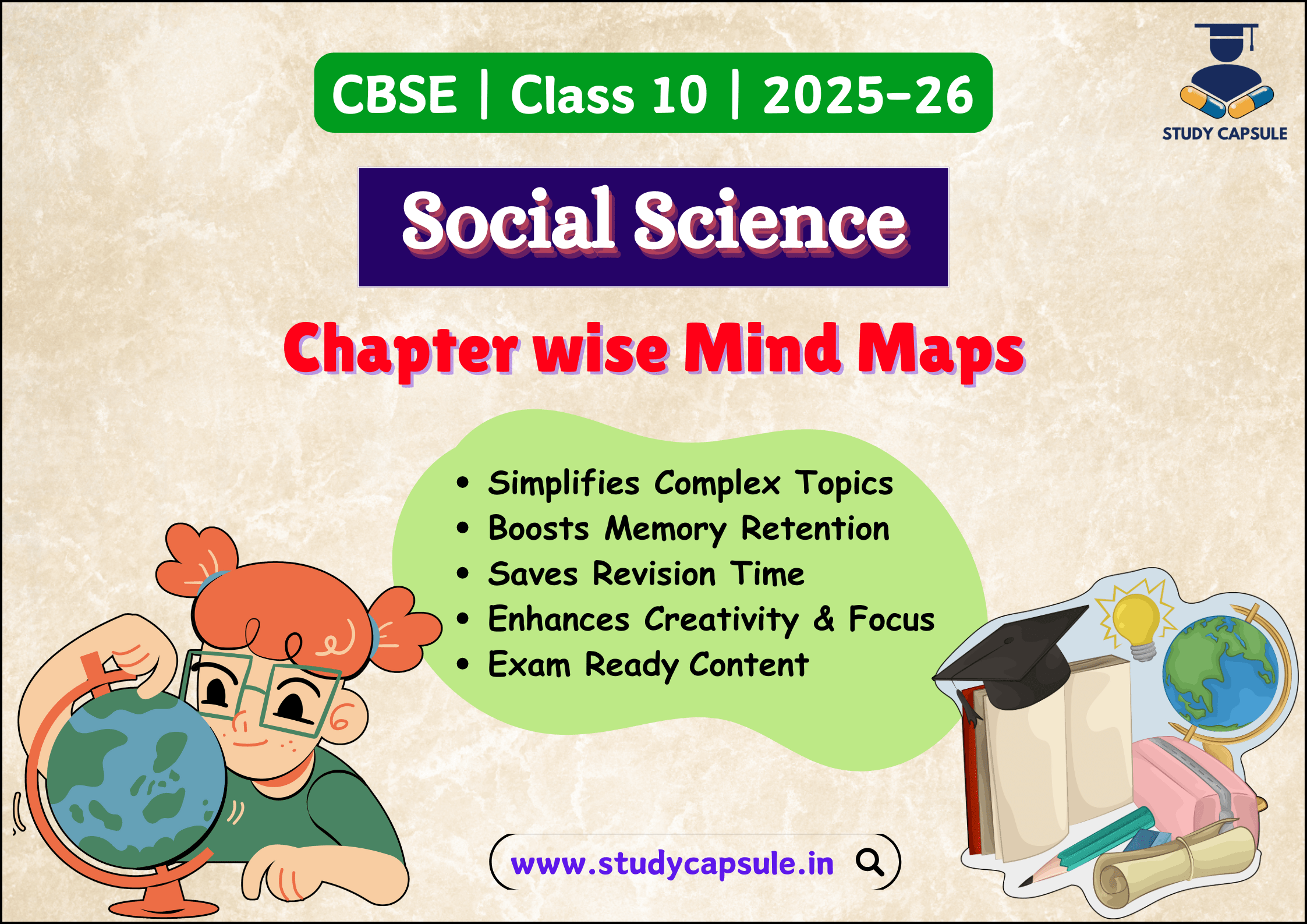 CBSE Class 10 Social Science Chapter-Wise Mind Maps | 2025-26 | Digital E-book (PDF)