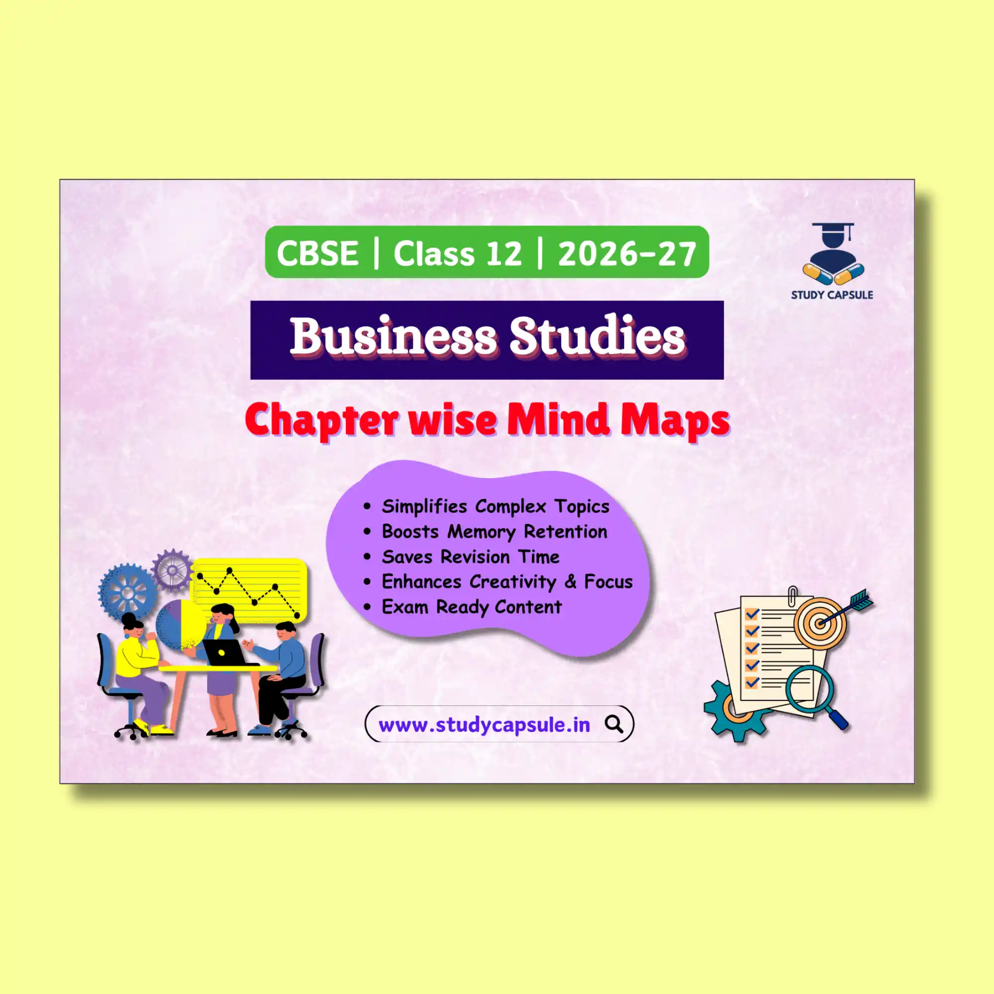 CBSE | Commerce| Class 12 Business Studies Mind Maps Front Page